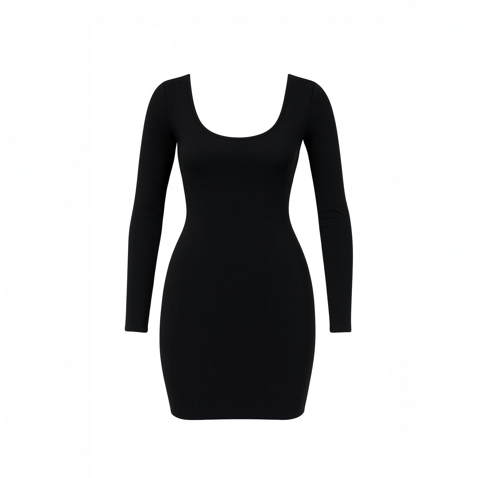 Black ribbed knit midi dress for women with long sleeves and a fitted bodycon silhouette, photographed on the historic Stairs of Saint Nicolas in Achrafieh.
