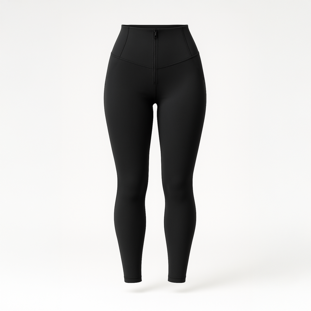 High-rise black sculpting leggings for women made from soft stretch fabric, designed for a sleek and supportive everyday fit
